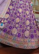 Purple Embroidered Wedding Lehenga Choli